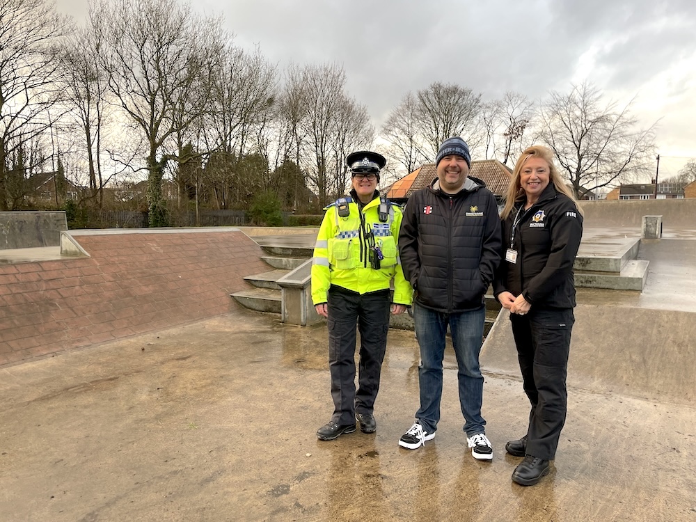 Police, Fire and Charity working together to improve the skatepark