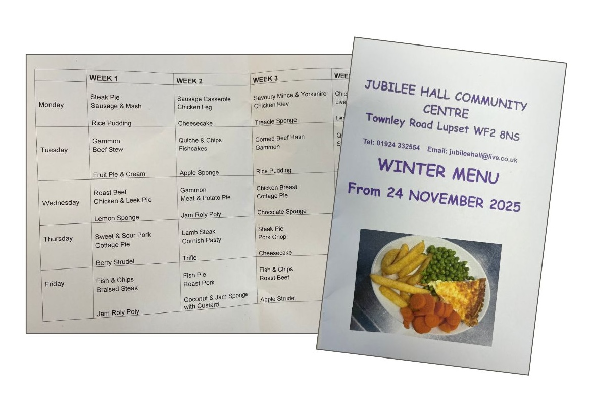 A sample Meals on Wheels menu